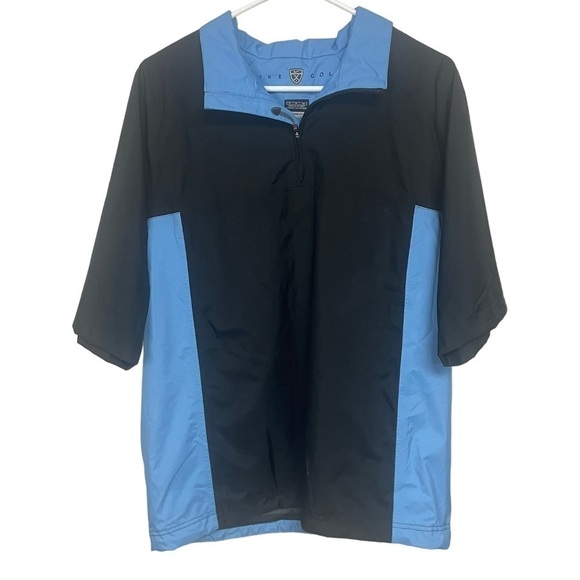 Nike Golf Storm Fit Short Sleeve Pullover Windbreaker, Blue, Black, Small - Picture 1 of 8